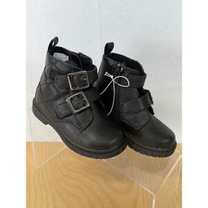 Rachel Lil Agatha Black Quilted Buckle Zip Ankle Boots Size‎ 7M Toddler